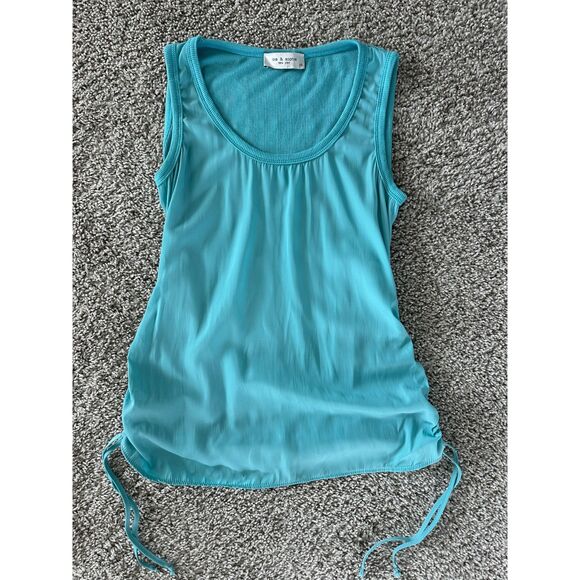 LOLA & SOPHIE Tank Top Ruched Sides Blue Women's XS - Picture 1 of 6